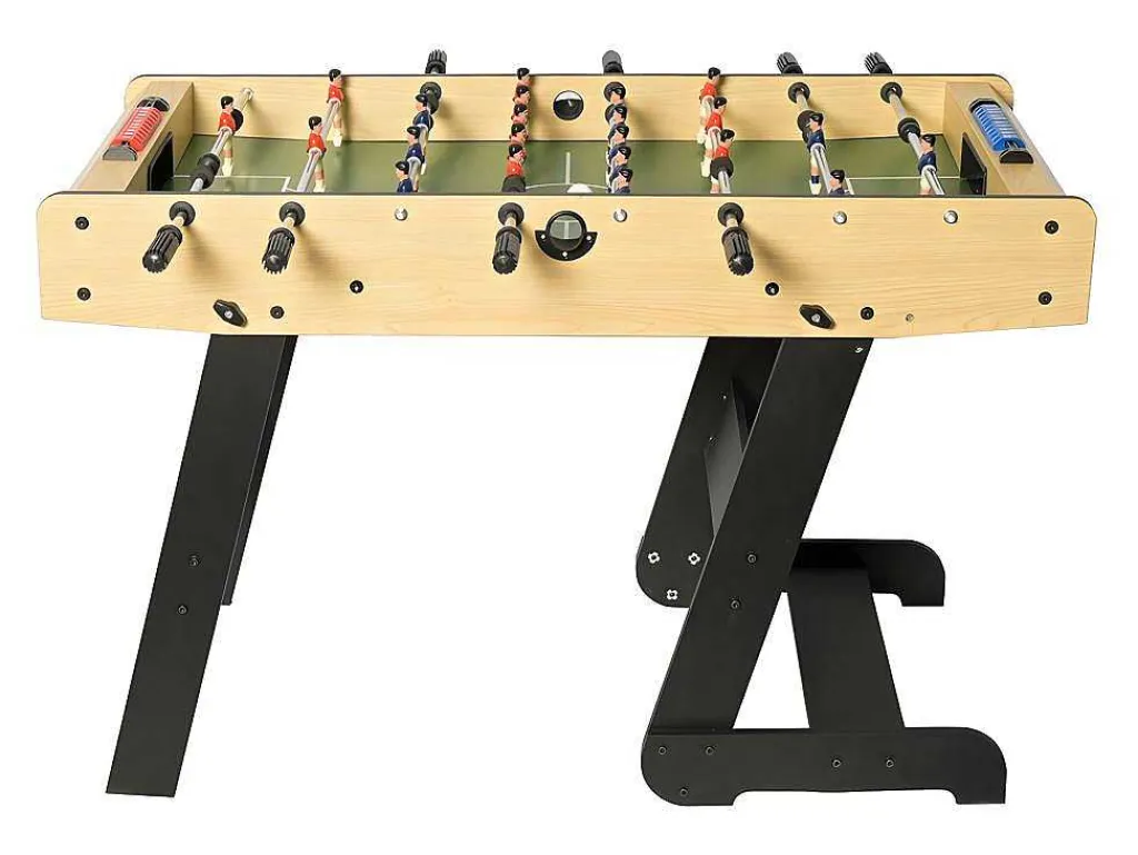 Voetbaltafel Van Naturel Houtkleurig Mdf - Opklapbaar - L121 X B61 X H79 Cm - Horton-Vente-unique Best
