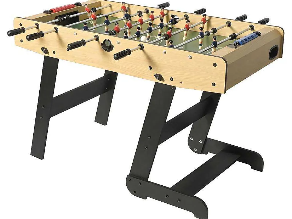 Voetbaltafel Van Naturel Houtkleurig Mdf - Opklapbaar - L121 X B61 X H79 Cm - Horton-Vente-unique Best