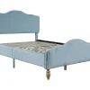Volwassen Bed Bekleed Met Fluweel 140X200Cm - Met Verstelbaar Hoofdeinde - Blauw-ModernLuxe Outlet