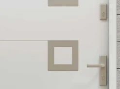Voordeur In Massief Staal Met Accenten In Inox H207 X B100 Cm Wit Links Binnendraaiend Tifana-Vente-unique Outlet
