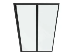Vouwbaar Badscherm In Metaal Matzwart Industriele Stijl 80 X 140 Cm District-Shower & Design Hot