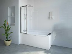 Vouwbaar Badscherm In Metaal Chroom 120 X 140 Cm District-Shower & Design Online