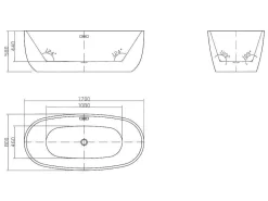 Vrijstaand Bad - 238 L - 170 X 80 X 58 Cm - Wit - Nica-Shower & Design Hot