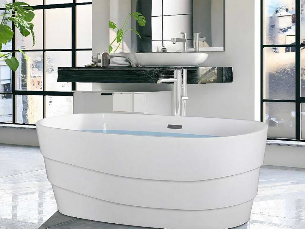 Vrijstaand Designbad - 200 L - 150 X 72 X 58 Cm - Wit - Dominika-Shower & Design Online