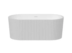 Vrijstaand Geribbeld Acrylbad Wit (Glanzend) 220 Liter 150 X 75 X 58 Cm Aliena-Shower & Design New