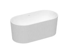Vrijstaand Geribbeld Acrylbad Wit (Glanzend) 220 Liter 150 X 75 X 58 Cm Aliena-Shower & Design New