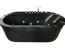 Vrijstaand Ovaal Zwart Whirlpoolbad 185 X 95 Cm 10 Jets Berry-ELITESHOPPING Hot