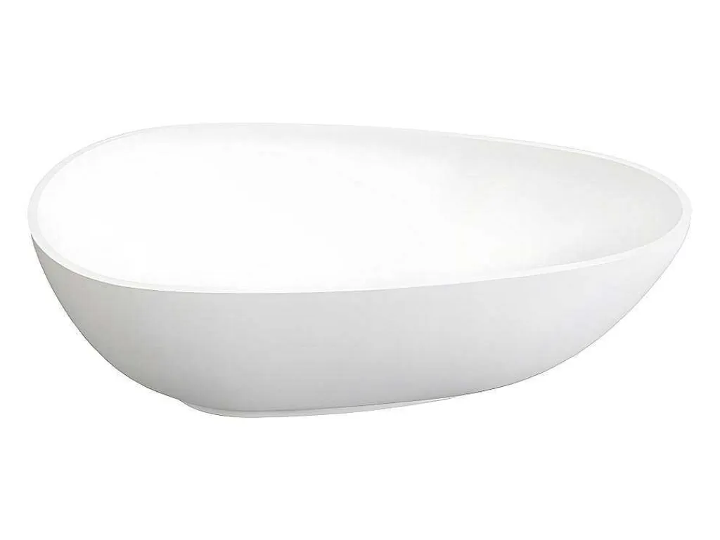 Vrijstaande Assymetrische Badkuip In Solid Surface - 268L - 172 X 83 X 53 Cm - Wit - Fenice-Shower & Design Clearance