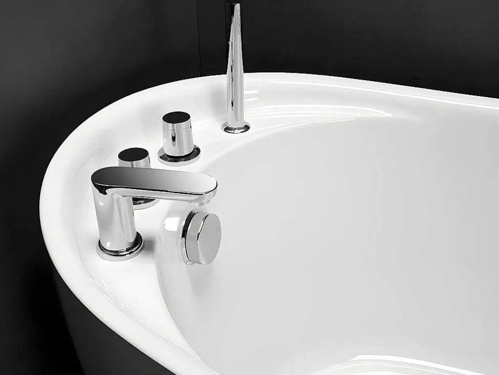 Vrijstaande Badkuip Natalia - Eenpersoons - 220L- 150X75Xh70Cm - Wit-Shower & Design