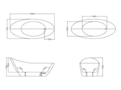 Vrijstaande Badkuip Natalia - Eenpersoons - 220L- 150X75Xh70Cm - Wit-Shower & Design
