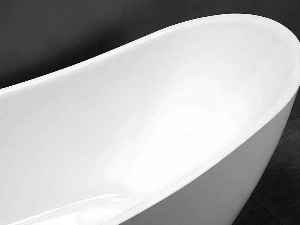 Vrijstaande Badkuip Natalia - Eenpersoons - 220L- 150X75Xh70Cm - Wit-Shower & Design