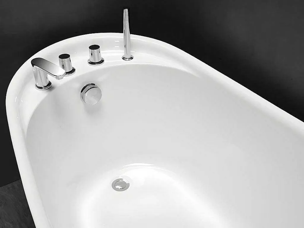 Vrijstaande Badkuip Natalia - Eenpersoons - 220L- 150X75Xh70Cm - Wit-Shower & Design