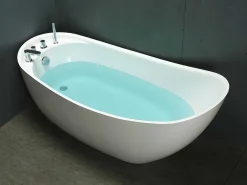 Vrijstaande Badkuip Natalia - Eenpersoons - 170X75X73Cm - 282L - Wit-Shower & Design Online