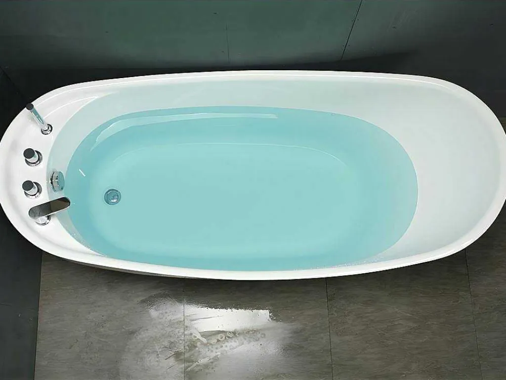Vrijstaande Badkuip Natalia - Eenpersoons - 170X75X73Cm - 282L - Wit-Shower & Design Online
