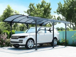 Vrijstaande Carport Van Aluminium Genaro - Grijs - 15,3 M-EXPERTLAND Best