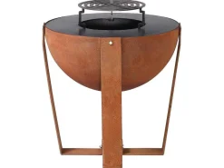 Vuurkorf, Barbecue En Plancha 3 In 1 Van Staal Corten L70 X H80 X D70 Cm - Grezio-Vente-unique Best