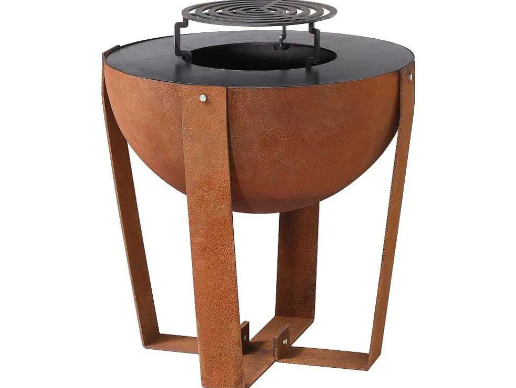 Vuurkorf, Barbecue En Plancha 3 In 1 Van Staal Corten L70 X H80 X D70 Cm - Grezio-Vente-unique Best
