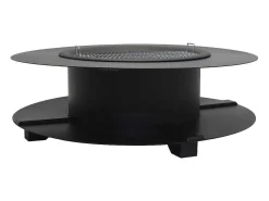 Vuurkorf-Plancha/Grill Met Bergruimte Voor Hout - L120 X B120,5 X H40 Cm - Barcena-Vente-unique New