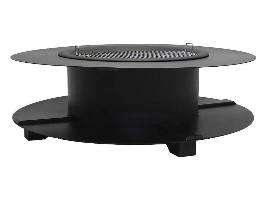 Vuurkorf-Plancha/Grill Met Bergruimte Voor Hout - L120 X B120,5 X H40 Cm - Barcena-Vente-unique New