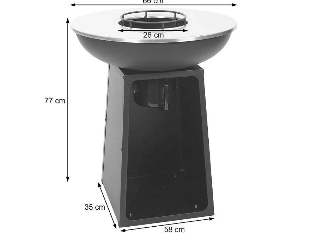 Vuurschaal Met Grillplaat Mcw-K97, O66Cm Zwart-Vente-unique New