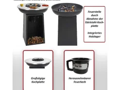 Vuurschaal Met Grillplaat Mcw-K97, O66Cm Zwart-Vente-unique New