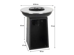 Vuurschaal Met Grillplaat Mcw-K97, O59Cm Zwart-Vente-unique