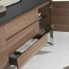 Walnoot Dressoir Met Zwart Glazen Blad 3060-Angel Cerda Hot