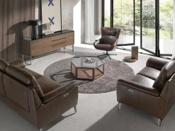 Walnoot Dressoir Met Zwart Glazen Blad 3060-Angel Cerda Hot