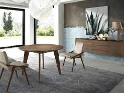 Walnoot Dressoir Met Zwart Glazen Blad 3060-Angel Cerda Hot