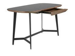 Walnoot En Zwart Getint Glazen Bureau 3137-Angel Cerda Discount