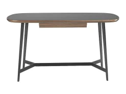 Walnoot En Zwart Getint Glazen Bureau 3137-Angel Cerda Discount