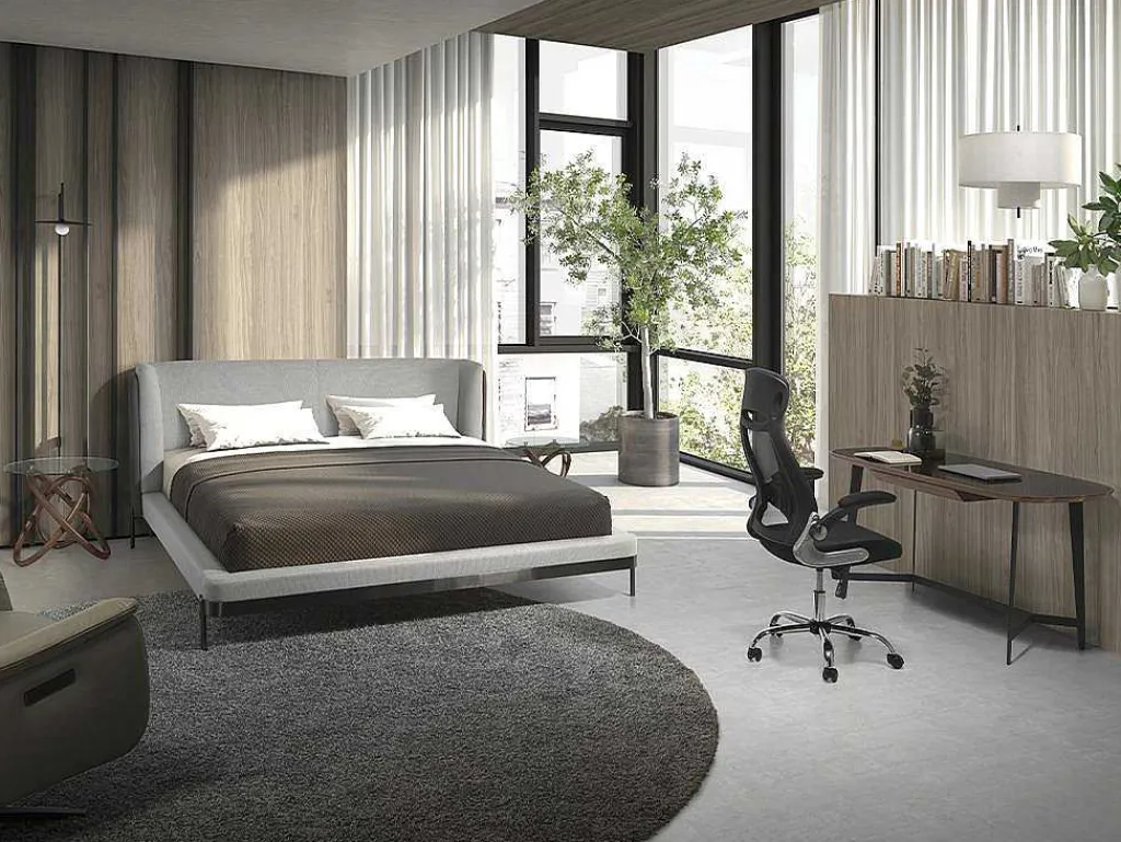 Walnoot En Zwart Getint Glazen Bureau 3137-Angel Cerda Discount
