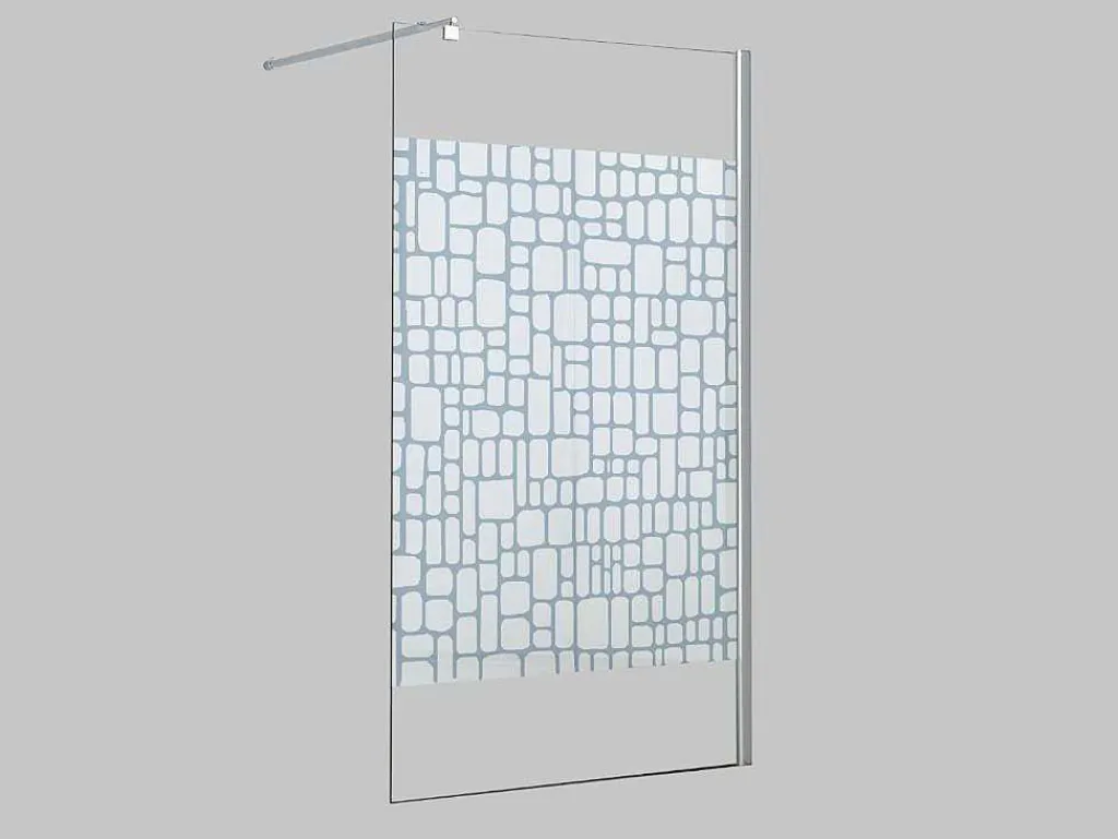 Wand Voor Inloopdouche Laura Van Gezeefdrukt Glas - 120X190 Cm-Shower & Design Discount