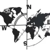 Wanddecoratie Van Metaal - Wereldkaart - H80 X L107 Cm - Zwart - Worldy-OZAIA Best