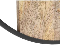 Wandklok In Twee Materialen - D61 Cm - Hout En Metaal - Licht Hout En Zwart - Galou-OZAIA Hot