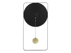 Wandklok Van Metaal - L31X H60 Cm - Zwart En Goudkleurig - Fastina-OZAIA Clearance