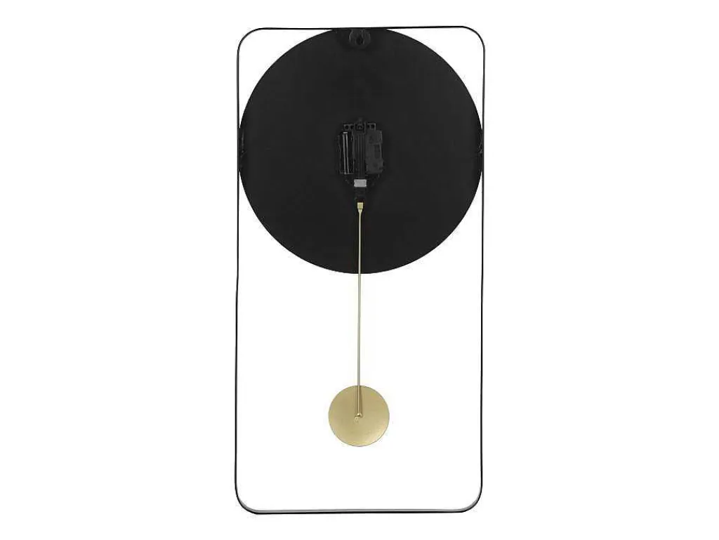 Wandklok Van Metaal - L31X H60 Cm - Zwart En Goudkleurig - Fastina-OZAIA Clearance