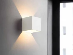 Wandlamp Met Ledverlichting Van Aluminium - D10 Cm X H10 - Wit - Paisley-OZAIA New