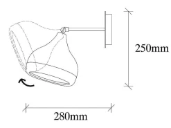 Wandlamp Van Metaal Met Verstelbare Kap Yildo - D17 X H28 Cm - Zwart En Koperkleurig-OZAIA Discount