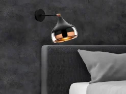 Wandlamp Van Metaal Met Verstelbare Kap Yildo - D17 X H28 Cm - Zwart En Koperkleurig-OZAIA Discount