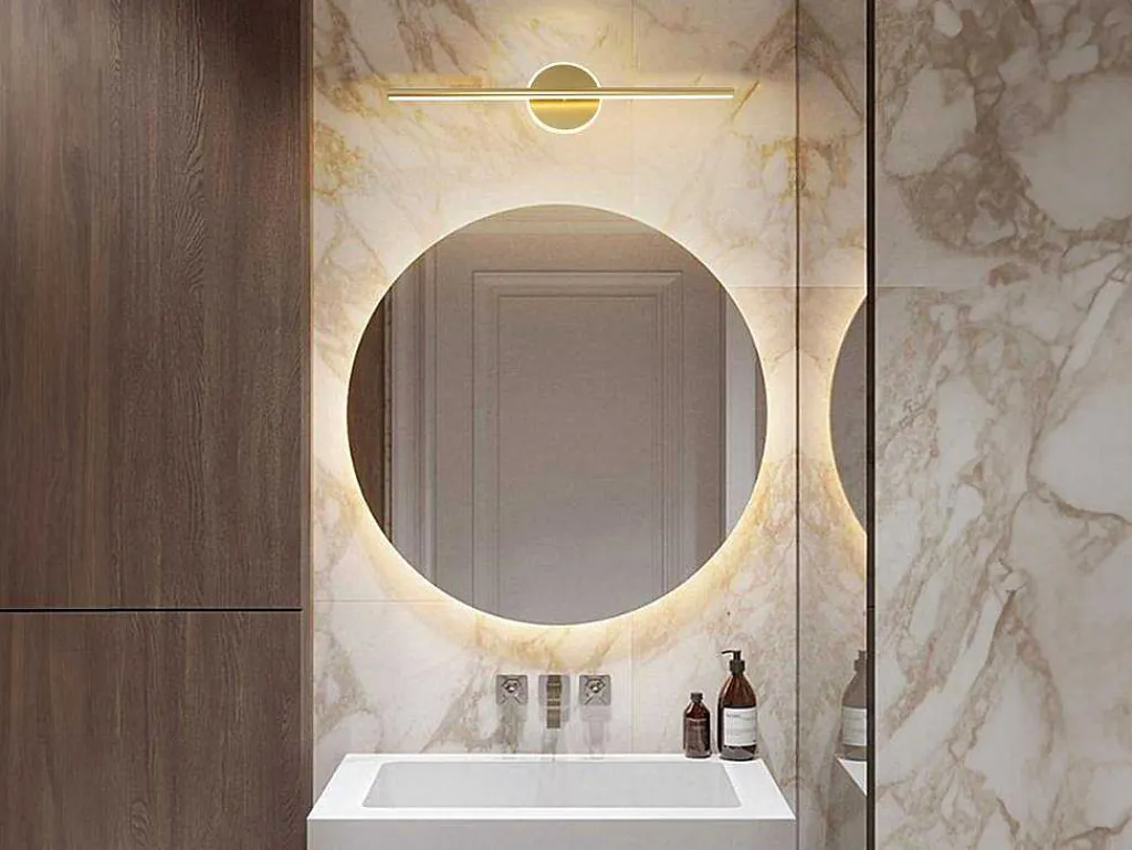 Wandlamp Voor Badkamer Met Ledverlichting Van Aluminium - L60 Cm - Goudkleurig - Taunton-OZAIA Best