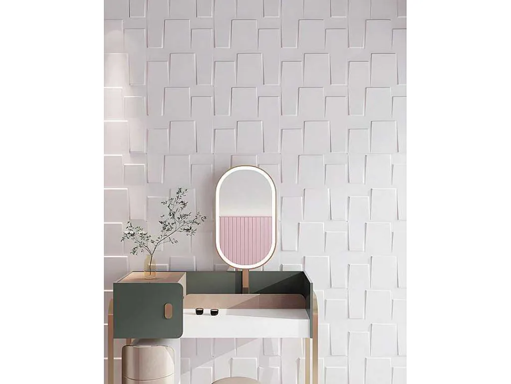 Wandpaneel 3D Brick Om Te Verven - Set Van 12 Stuks, 3M-Vente-unique Online