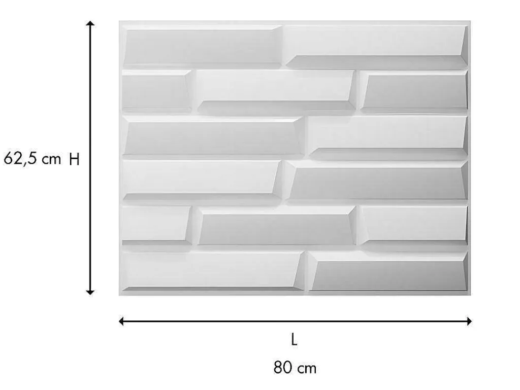 Wandpaneel 3D Great Om Te Verven - Pak Van 3 M - Set Van 6 Stuks-Vente-unique New