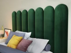 Wandpaneel Voor Hoofdeinde Japi - 210 Cm - Fluweel - Groen - Van-PASCAL MORABITO