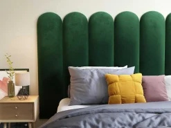 Wandpaneel Voor Hoofdeinde Japi - 210 Cm - Fluweel - Groen - Van-PASCAL MORABITO