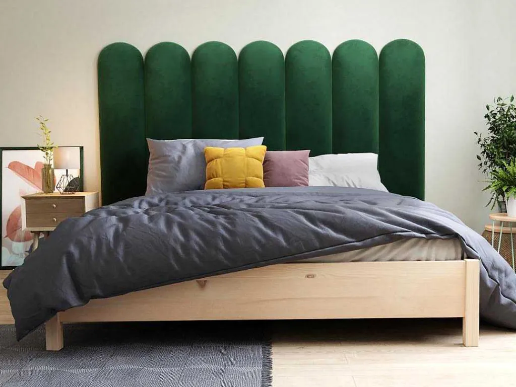 Wandpaneel Voor Hoofdeinde Japi - 210 Cm - Fluweel - Groen - Van-PASCAL MORABITO