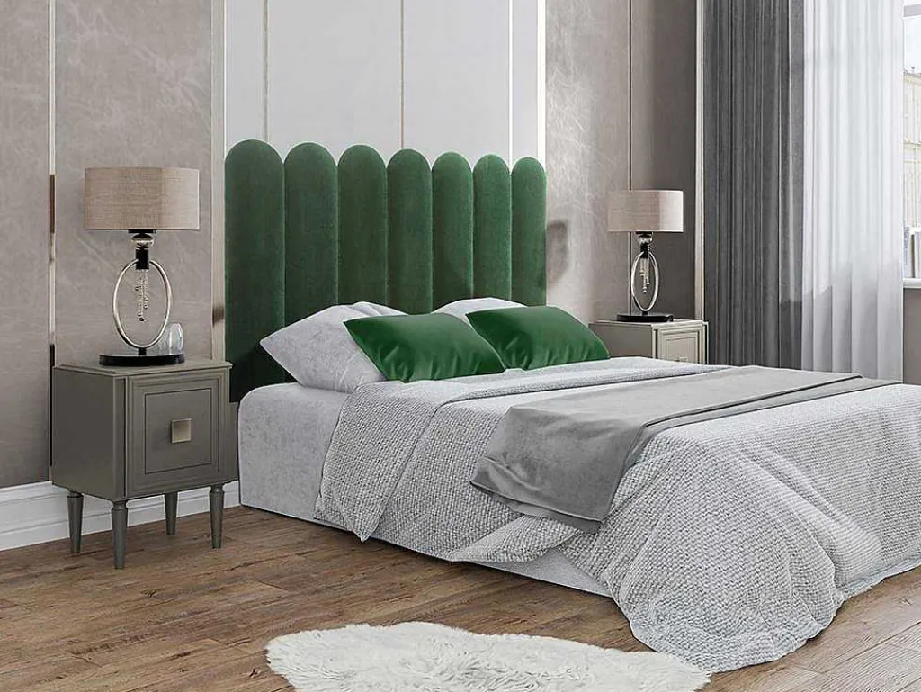 Wandpaneel Voor Hoofdeinde Japi - 210 Cm - Fluweel - Groen - Van-PASCAL MORABITO