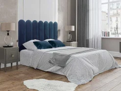 Wandpaneel Voor Hoofdeinde Japi - 210 Cm - Fluweel - Blauw - Van-PASCAL MORABITO New