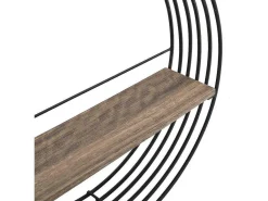 Wandplank Met 1 Plank - Mdf En Metaal - L50 X D13 X H50 Cm - Zwart - Moha-Vente-unique Clearance