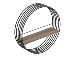 Wandplank Met 1 Plank - Mdf En Metaal - L50 X D13 X H50 Cm - Zwart - Moha-Vente-unique Clearance
